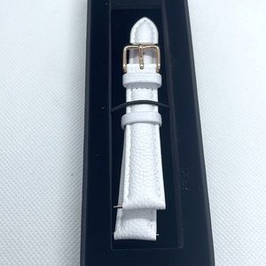 Vincero Leather watch band - white leather with gold buckle